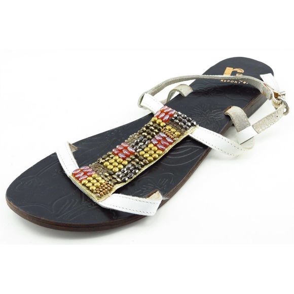 Report Signature Size 6‎ M White Gladiator Leather Women Sandal Shoes - Picture 1 of 6